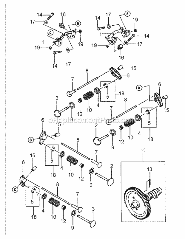 Fd791d-As05 Valve & Camshaft Diagram and Parts List for M72-KW 53BB5GFZ750 Cub Cadet Sprayer